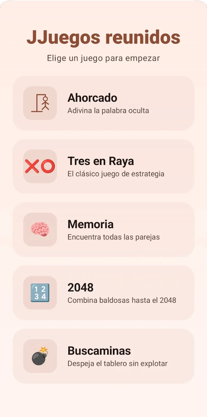 Captura 1 - Menú de juegos