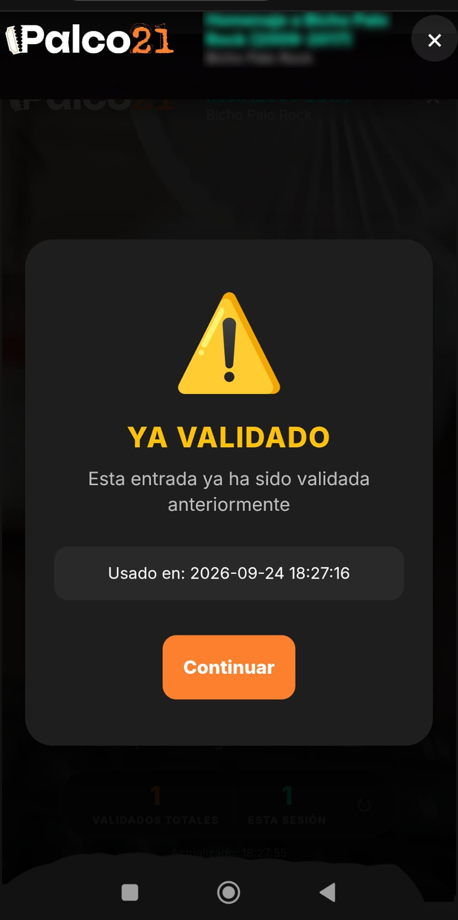 Captura 4 - Entrada no válida